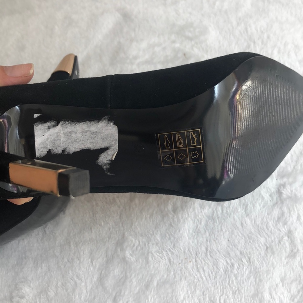 Topshop Black Suede High Heels Size 39 8.5 - Picture 4 of 15